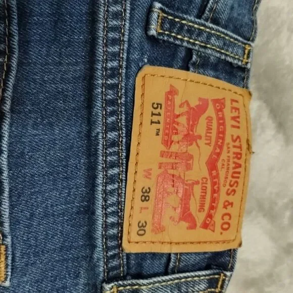 Levi 511 Mens Jeans Size 38 X 30 Blue Denim - Picture 2 of 10